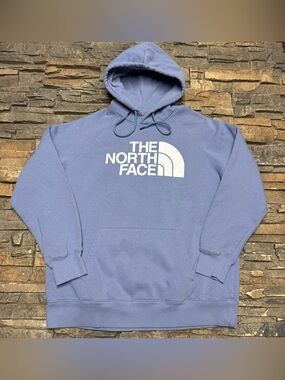 The North Face Half Dome Hoodie Sweatshirt Womens XL Blue Pullover Logo Outdoors